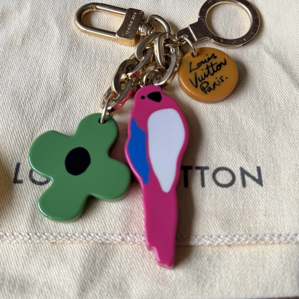 **SOLD** LOUIS VUITTON AILLEURS Porte Cles Jungle Key Chain & Bag Charm Parrot